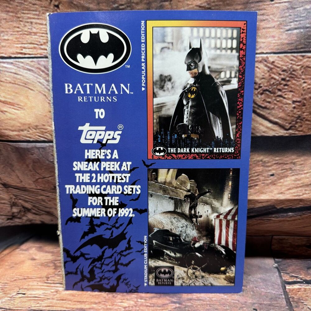 1992 Topps Batman Returns Trading Card Sneak Peek Promo Ad Sheet Flyer DC Comics